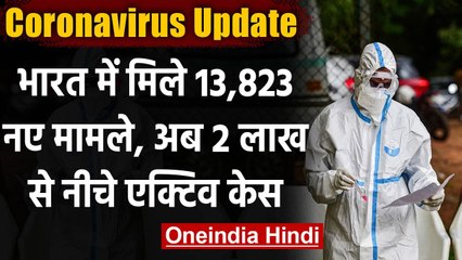 Coronavirus in India: 24 घंटे में 13,823 नए केस दर्ज,  एक्टिव केस 2 लाख से नीचे | वनइंडिया हिंदी