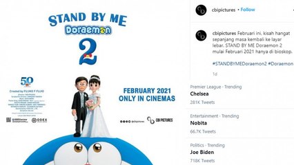 Nobita Trending di Twitter, Stand by Me Doraemon 2 akan Tayang di Indonesia