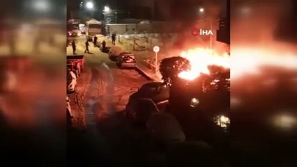 Göktürk’te yeraltı kablolarında başlayan yangın park halindeki otomobili kül etti