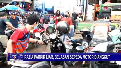 Razia Parkir Motor di Kawasan Pasar Senen, Belasan Motor Diangkut