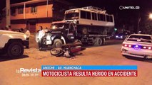 Motociclista resultó herido luego de impactar contra el costado de una grúa