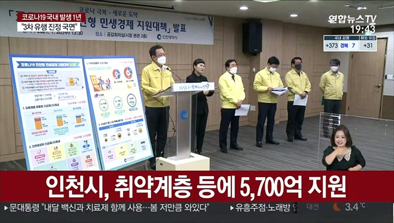 지자체, 코로나 극복 안간힘…인천시 5,700억 지원
