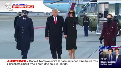 Donald et Melania Trump sont arrivés sur la base militaire d'Andrews