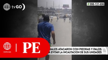 Download Video: Mototaxistas informales atacaron con palos y piedras a fiscalizadores | Primera Edición