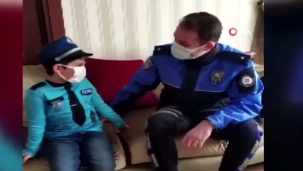 Polis olmak isteyen minik Aras’ın hayali gerçek oldu