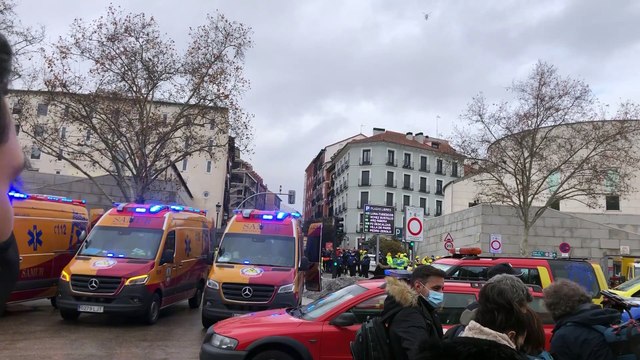 Imágenes de las inmediaciones calle Toledo de Madrid tras la explosión