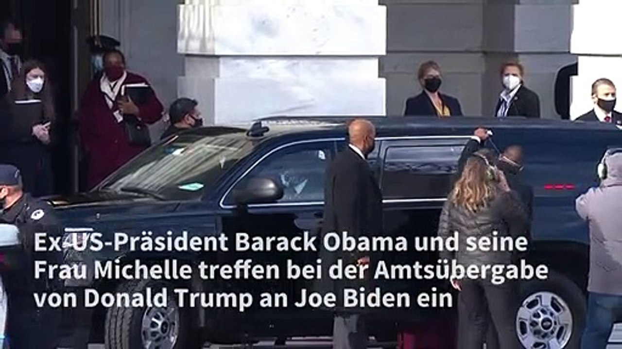 Obamas treffen zu Amtsübergabe im Kapitol ein