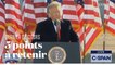 La dernière intervention de Donald Trump en tant que président des Etats-Unis en 5 points-clés
