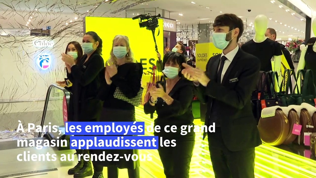 Soldes d'hiver: au Printemps Haussmann, coup d'envoi sans la foule habituelle