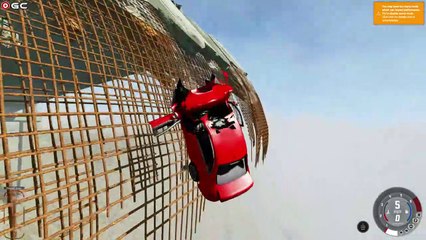 Bridge Jump AUDİ Cars Bump Impact Crash Falling from high - BEAM NG #3
