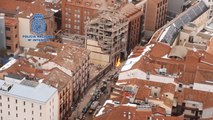 Imágenes áreas de la calle Toledo de Madrid tras una explosión