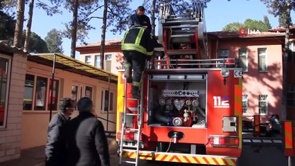 Kula Devlet Hastanesi'nde yangın tatbikatı