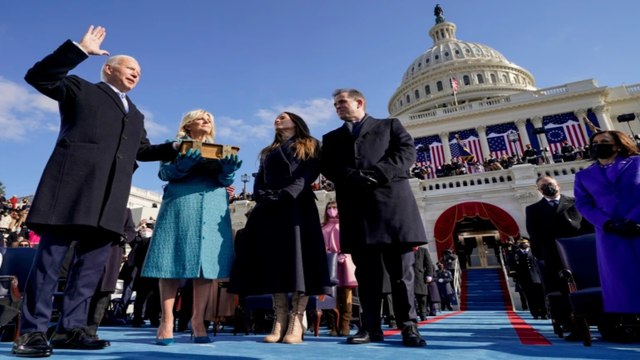 Biden, Harris leave US Capitol after inauguration