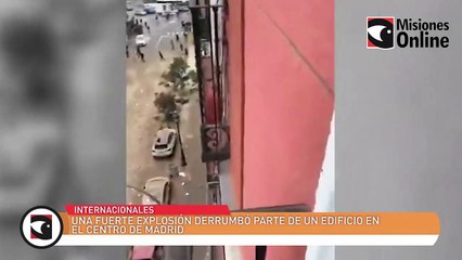 una fuerte explosión derrumbó parte de un edificio en el centro de Madrid