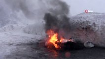 Kar nedeniyle ulaşım yolda kalan vatandaşlar, çileyi eğlenceye çevirdi