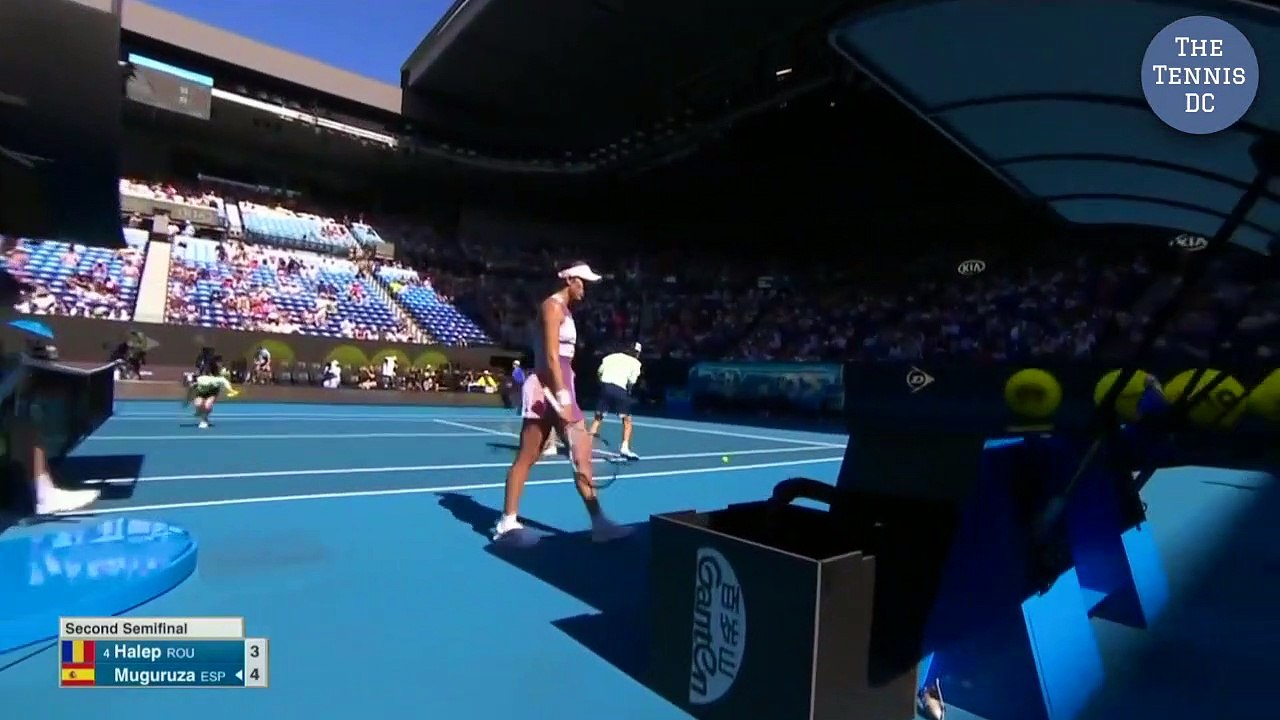 Garbiñe Muguruza v. Simona Halep | 2020 AO SF Highlights