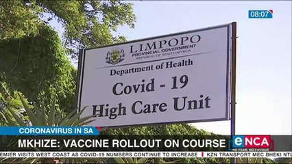 Mkhize says vaccine rollout on course
