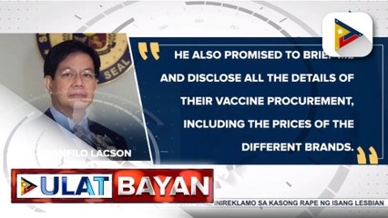 #UlatBayan | Sen. Lacson, tinanggap na ang paumanhing ipinaabot ni Sec. Galvez sa vaccine program issue