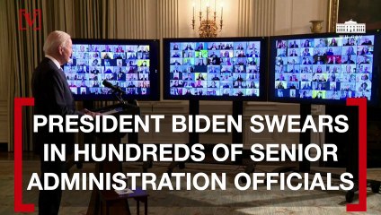 President Biden Swears In Senior Staff With an On-the-Spot Warning