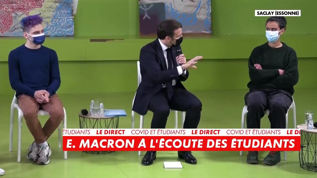 « Ce qu'on va construire, c'est une solution qui consistera à dire qu'un étudiant a le droit d'avoir 20% de son temps en présentiel [...] On ne peut pas faire une reprise normale en deuxième semestre », Emmanuel Macron