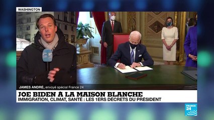 Joe Biden à la Maison Blanche, s'attèle à la lutte contre la pandémie
