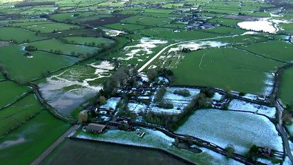 Aerials show Storm Christoph flood damage