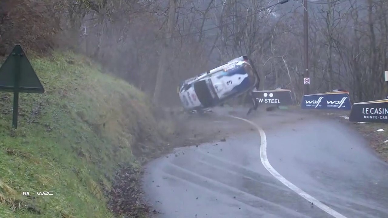 WRC Monte Carlo 2021 SS1 Suninen Huge Crash Flips