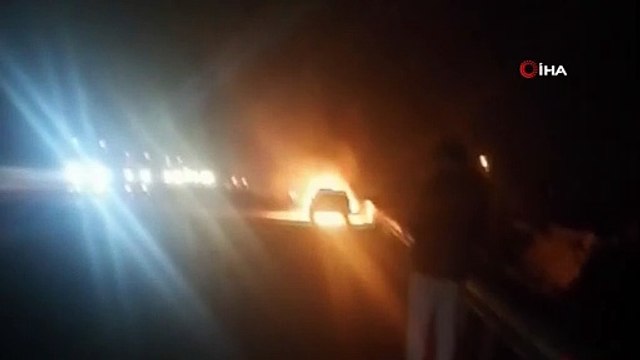 TEM’de seyir halindeki otomobil alev alev yandı