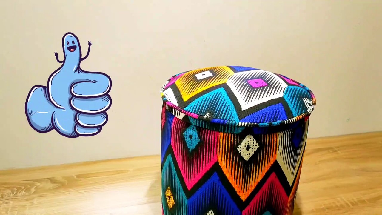 Recover tabouret Conforama/ pouffe start to finish in New look