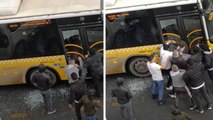 İstanbul’da otobüsün camını kırıp şoförü ve oğlunu darp ettiler