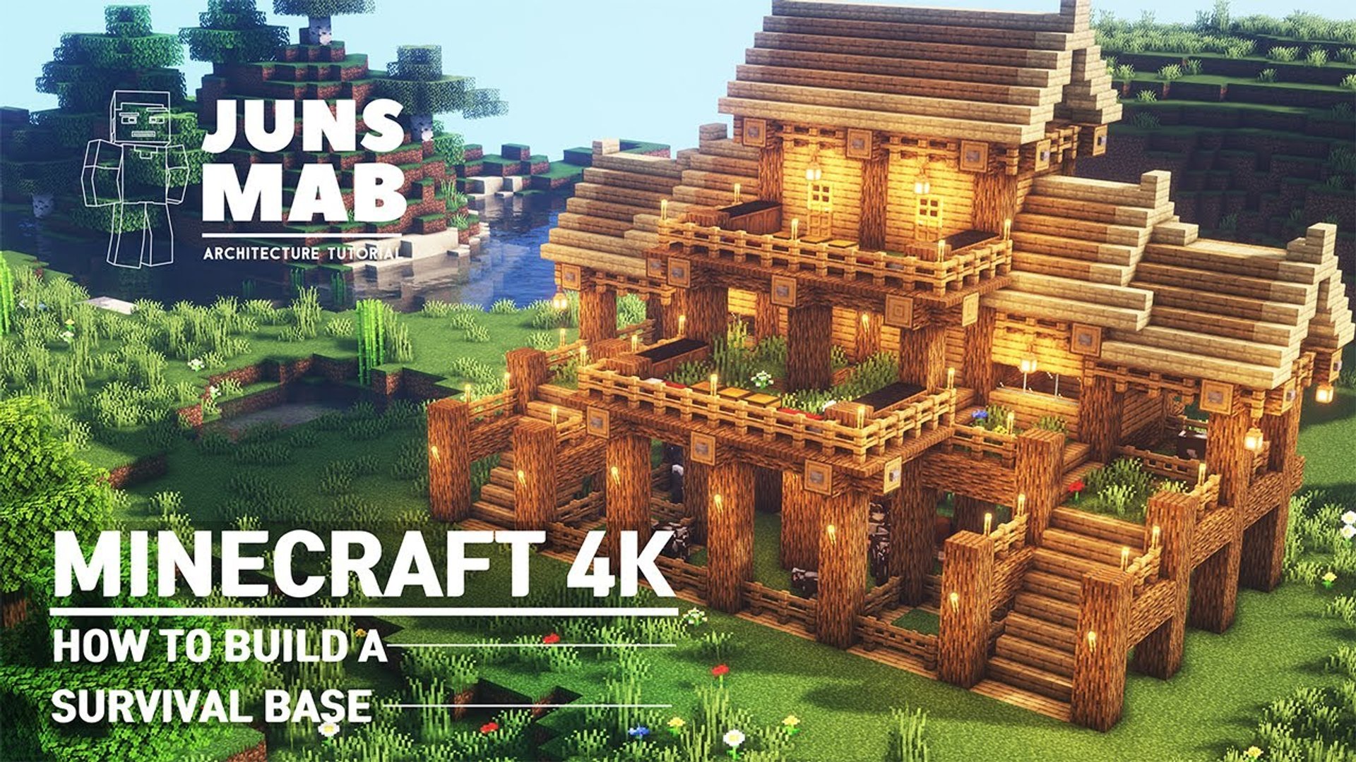 Minecraft _ How to Build a Wooden House _ LARGE OAK Survival House Tutorial  #115 - video Dailymotion
