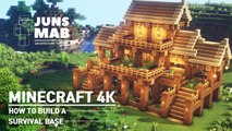 Minecraft _ How to Build a Wooden House _ LARGE OAK Survival House Tutorial #115