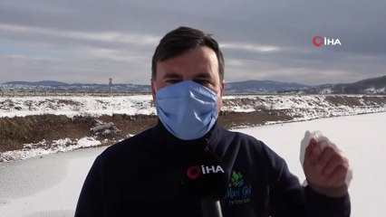 SAMSUN-ÖZEL-DRONE) 870 hektarlık göl buz tuttu