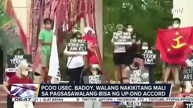 PCOO Usec. Badoy, walang nakikitang mali sa pagsasawalang-bisa ng UP-DND accord