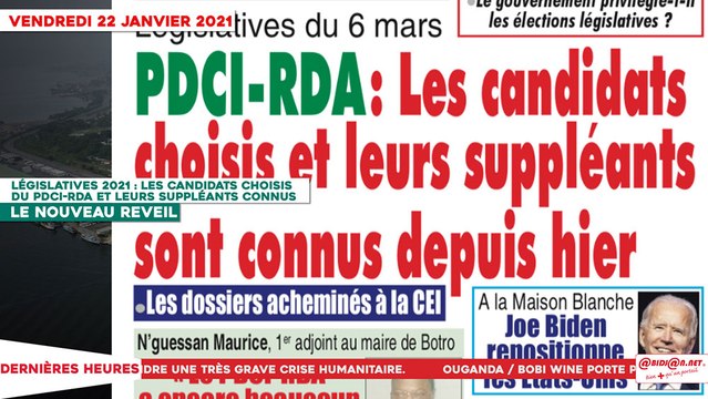 Le Titrologue du 22 Janvier 2021 : Législatives 2021, les candidats choisis du PDCI-RDA et leurs suppléants connus
