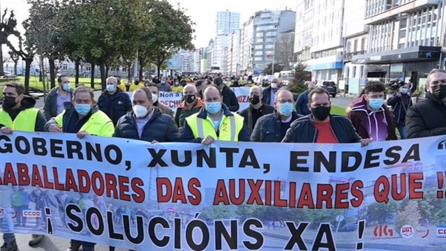 Manifestación de trabajadores de Endesa y Gamesa contra el cierre de plantas