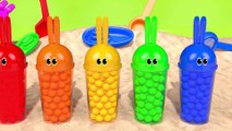 Learn Colors Bunny Mold Outdoor Sand Playground and Animals Finger Family Song for Kids Children