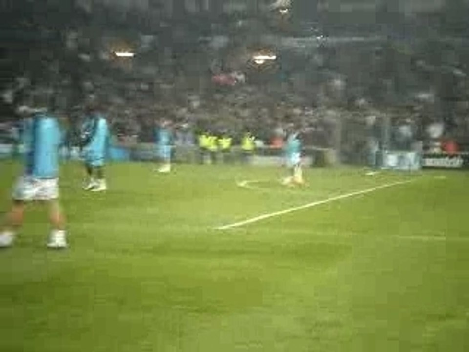 echaufement des joueurs de l'OM