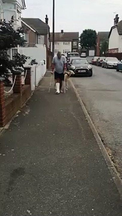 Después de gastar dinero en exámenes, hombre descubrió que su perro cojeaba por imitarlo