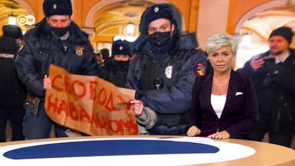Сторонников Навального начали задерживать до начала несанкционированной акции протеста. DW Новости (22.01.2021)