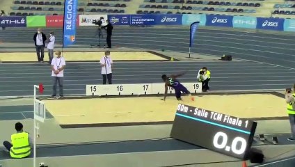 Hugues-Fabrice Zango après le 2e Meeting Elite Indoor à Miramas