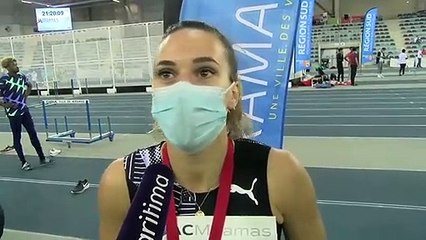 Laura Valette après sa victoire au 2e meeting Elite Indoor à Miramas