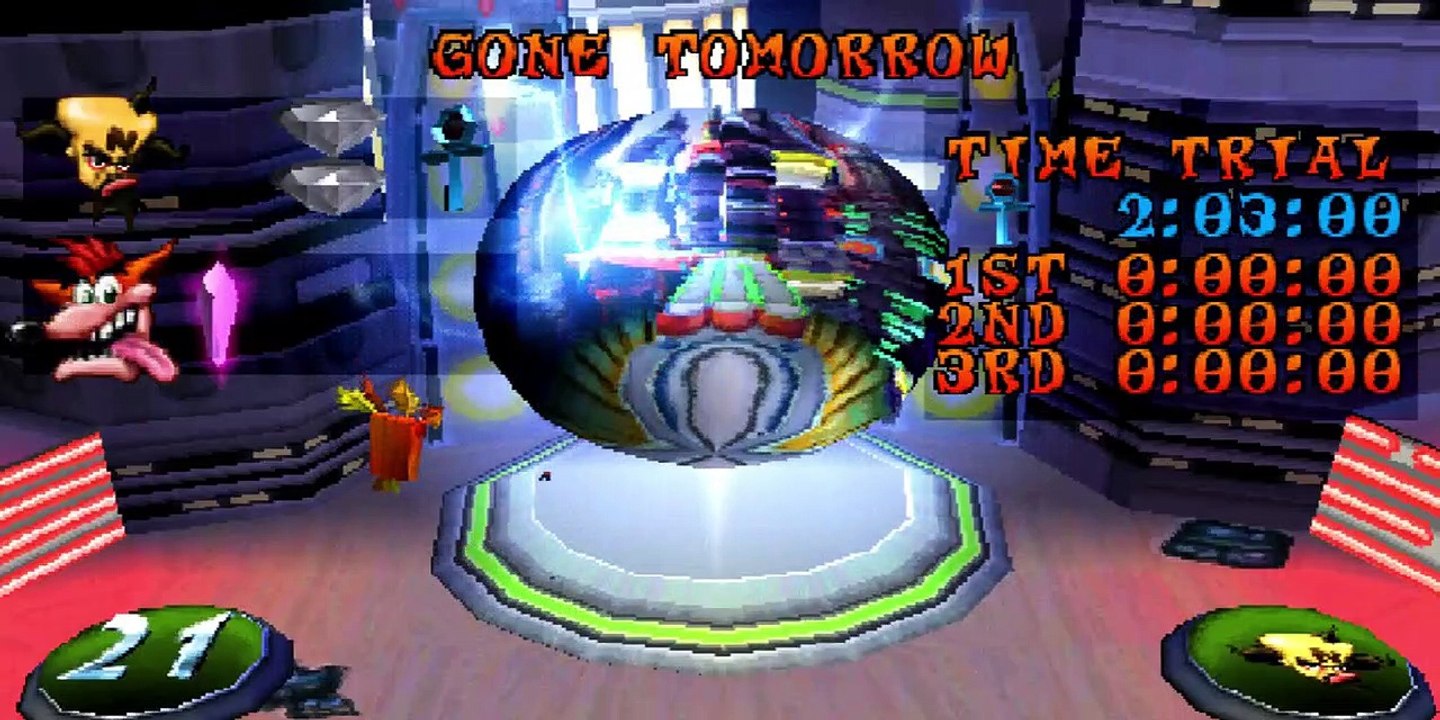 Crash Bandicoot 3 - Gone Tomorrow (Gem/Crystal) - PLAYSTATION SONY Walkthrough
