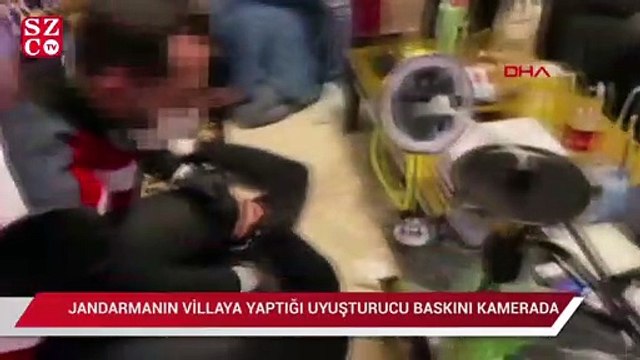 Jandramanın villaya yaptığı uyuşturucu baskını kamerada