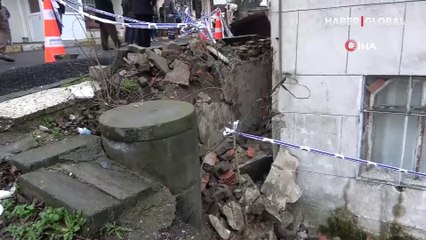 Arnavutköy'de kaldırım çöktü, bir bina boşaltılarak mühürlendi