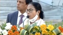 CM Mamata refuses for speech, lashes out at sloganeering