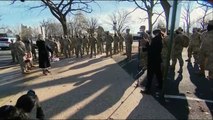 First Lady Jill Biden Delivers Cookes to National Guard Troops Outside Capitol