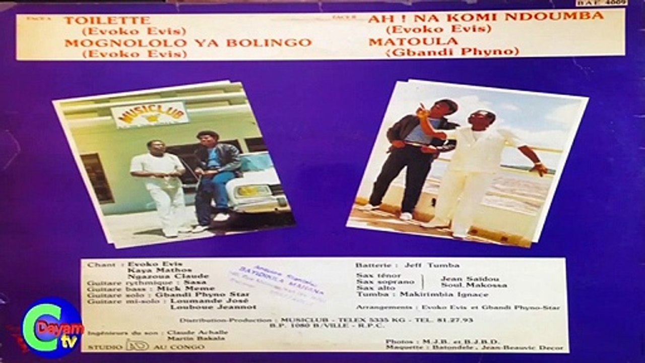 MUSIQUE CENTRAFRICAINE _,MAGNO LOLO YA BOLINGO  EVIS EVOKO ,TROPICAL FIESTA