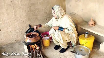 Aliza Sehar Vlogs  Punjabi Vlog  Desi Style handi Recipe Village Recipes Village Food