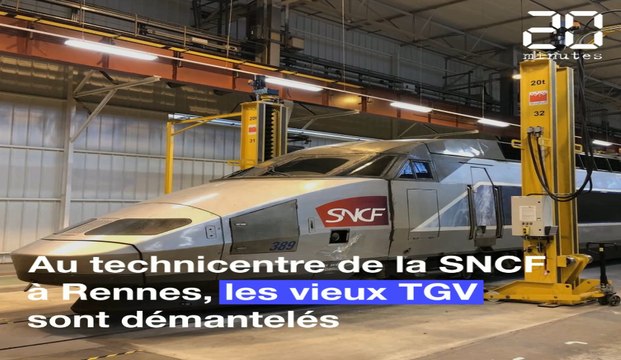 Au technicentre de la SNCF à Rennes, les vieux TGV se font désosser